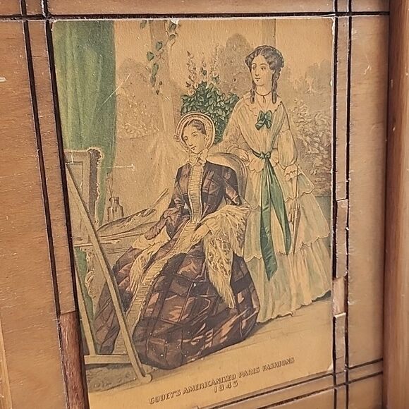 Vintage Framed Print Godey's Americanized Paris Fashions 1845 - Picture 2 of 10